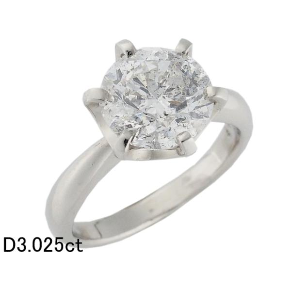 音羽屋□ F/I-1 ダイヤモンド/3.025ct Pt900 プラチナ 立爪