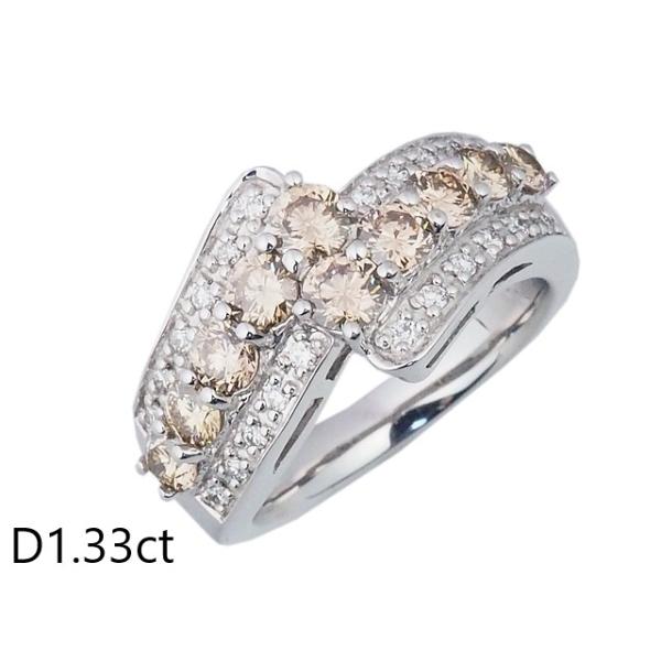 音羽屋□ ダイヤモンド/1.33ct K18WG ホワイトゴールド デザイン 