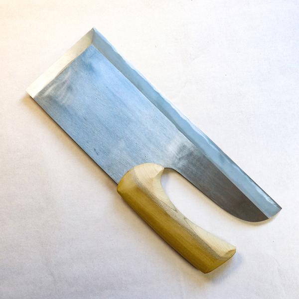 麺切り包丁 安来鋼（青紙） 全長330mm 職人手作り : 大月刃物工場