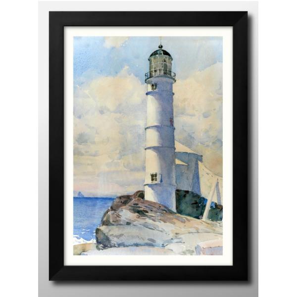日本製 ポスター 11470チャイルド・ハッサン Lighthouse, Isle of Shoals 絵画 インテリア A3サイズ アート 新築祝い ギフト 模様替え 北欧 管理ID: