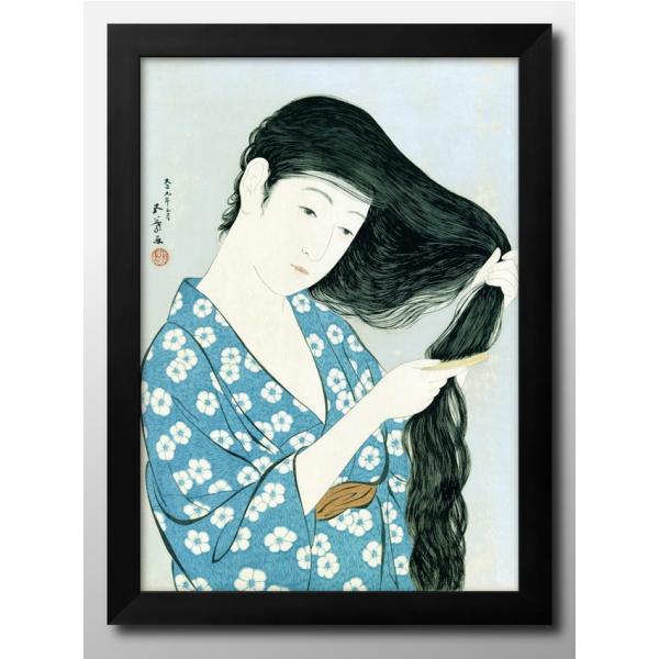 日本製 ポスター 11589橋口五葉 髪梳ける女 （1920） 絵画 インテリア A3サイズ アート 新築祝い ギフト 模様替え 北欧 管理ID: