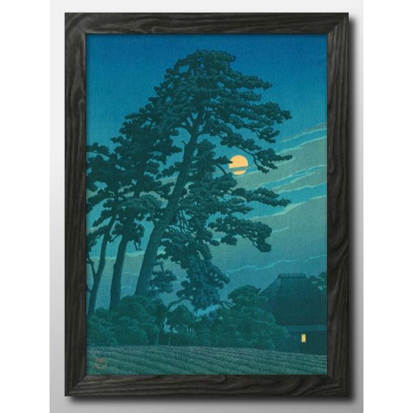 日本製 ポスター 12168 川瀬巴水「東京二十景 馬込の月 絵画 インテリア A3サイズ アート 新築祝い ギフト 模様替え 北欧  管理ID: