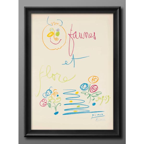 日本製 ポスター パブロ・ピカソ ファウヌスとフローラ 絵画