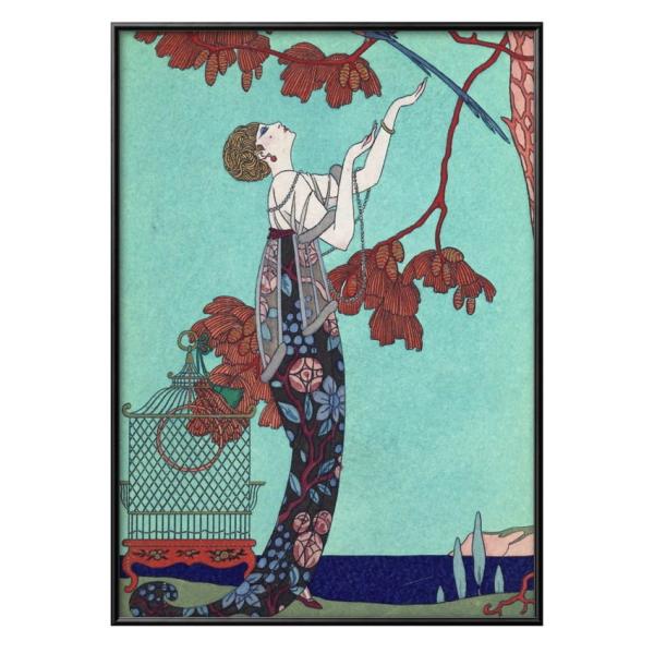 日本製 ポスター 2069ジョルジュ・バルビエ 移り気な鳥 絵画 インテリア A3サイズ アート 新築祝い ギフト 模様替え 北欧  管理ID:
