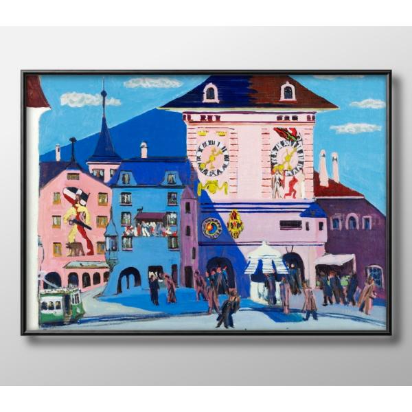 ポスター 8404 エルンスト・ルートヴィヒ・キルヒナー 時計塔のあるベルンの町 絵画 インテリア A3サイズ アート 新築祝い ギフト 模様替え 北欧 管理ID:
