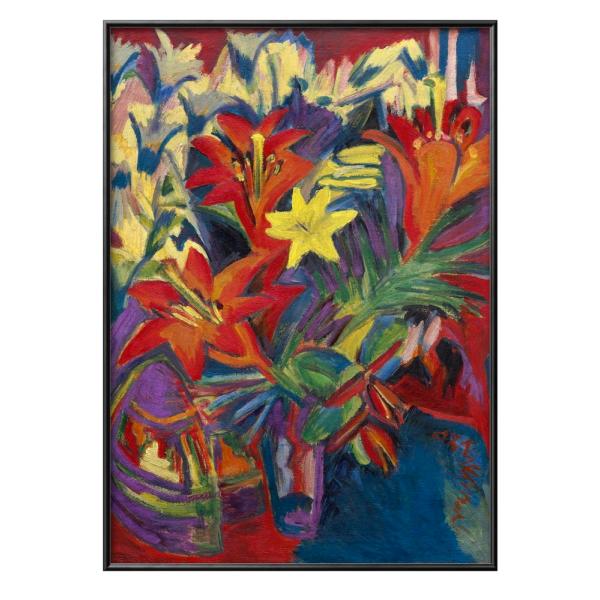 ポスター 8405 エルンスト・ルートヴィヒ・キルヒナー Still Life with Lilies 絵画 インテリア A3サイズ アート 新築祝い ギフト 模様替え 北欧 管理ID: