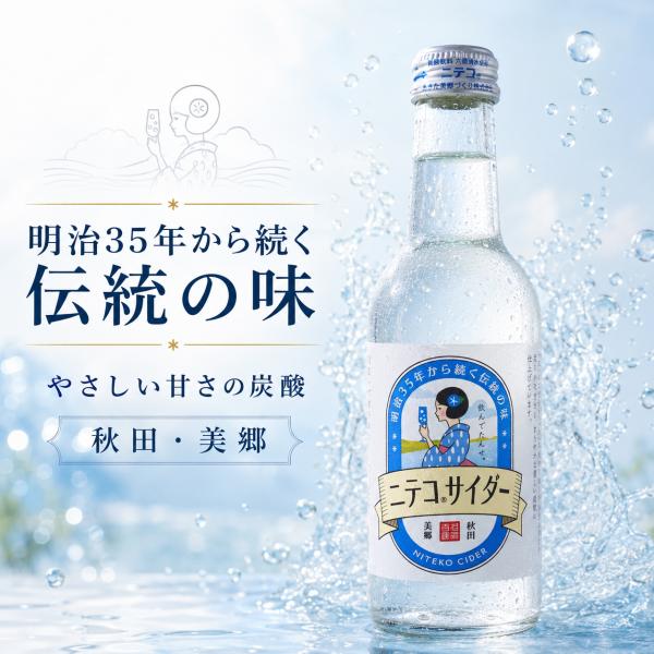 ニテコサイダー 300ml 秋田 美郷 ご当地サイダー 地サイダー 明治35年 FOODEX銀賞