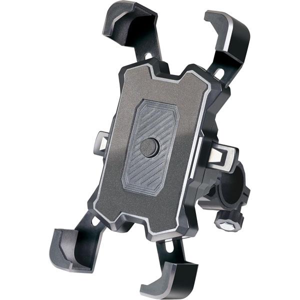 自転車に乗りながら気軽にマップの確認などができる！Φ25mmまでのハンドルバーに、取り付け可能でスマホのサイズに合わせて簡単に固定。工具不要で取付も簡単なのが嬉しいポイント。角度は左右360°・前後50の°調節可能でベスポジを探そう。スマホ...