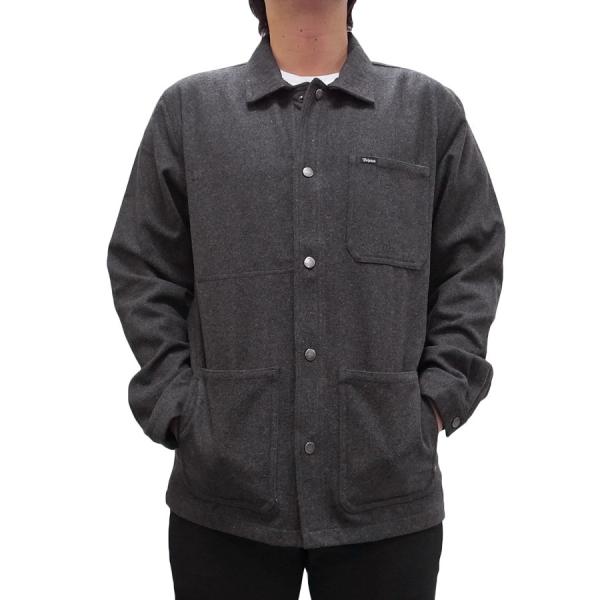Brixton ブリクストン ウールジャケット 丸襟 サイズM メンズ グレー our-s_brixton-03035-charc