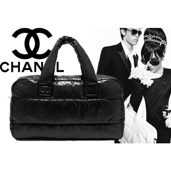 CHANEL シャネル ナイロンキルティング ボーリングバッグ A47096 ココ