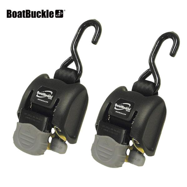 BoatBuckle トランサムタイダウンベルト トランサムタイダウンベルト 自動巻き スチール製 2本セット
