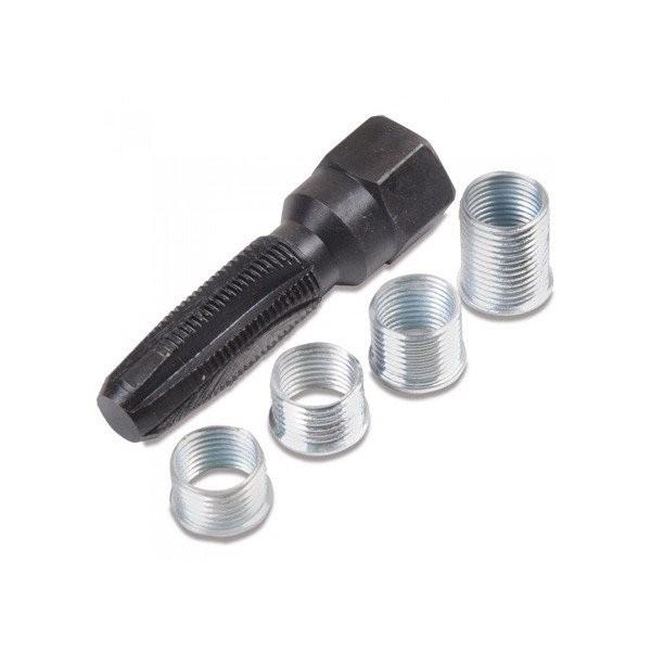 14mmサイズのプラグ穴のネジ山修理キット■使用方法：専用タップでネジ山を切り直し、インサートをねじ込めば作業完了です（少し削っては切り屑をきれいにしてなるべくエンジン内に落ちないよう注意しましょう）　■商品仕様・適合プラグネジ…14mm(...