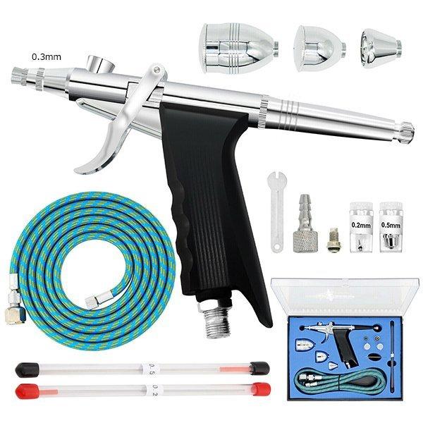 フル装備エアブラシキット 0.2mm 0.3mm 0.5mm プラモ・ネイルアート