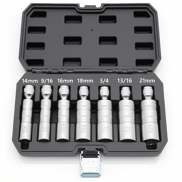 ユニバーサルジョイント付きプラグレンチ7点セット スパークプラグ交換用14ｍｍ-21ｍｍセット ODGK2-J020