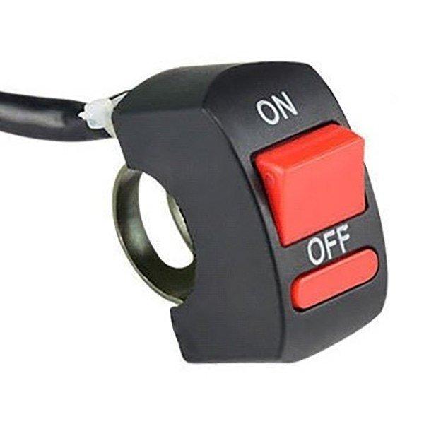 特徴：適合車種：(22mm)ハンドル用なので、ほとんどのバイクに適合します。オートバイ、ATV、スクーターで使用できます。スイッチ部分の配線は簡易防水仕様となっており、 雨の日でも安心してご使用いただけます。バイク改造する方の必須の商品の一...