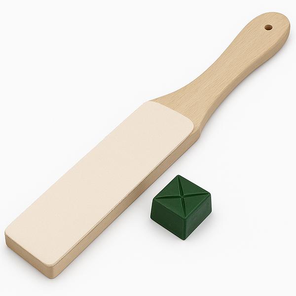 刃物を革砥で研ぐ行為をパドルストロッピングと言います。この革砥セットでご愛用の革包丁、ナイフ、カッター、レザークラフトの道具の切れ味を甦らせます。革砥は刃物の錆防止にもなりますので、道具をより長くお使いいただけます。使用方法はいたって簡単、...