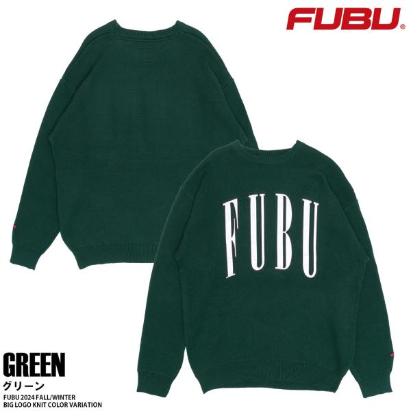 FUBU フブ セーター メンズ 長袖 秋 冬 ニット アクリル 綿混 クルー 