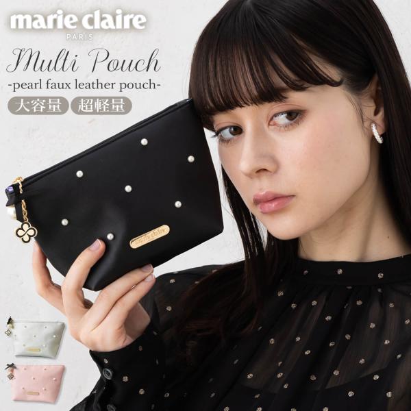 ■エレガントパールポーチパールスタッズが全体に散りばめられ、洗練されたブランドロゴ入りのメタルプレートが存在感を演出します。20代後半から50代、60代の女性のスタイルに寄り添う、上品で洗練されたデザインです。ファスナー部分のパールとエポチ...