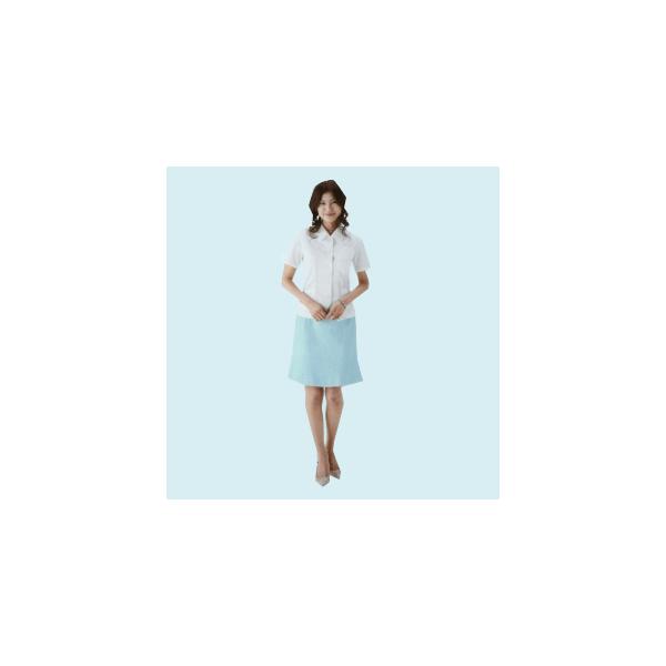 春夏事務服 スカート　サックスカラー　【ユニチカ通商 LEMONY】送料無料