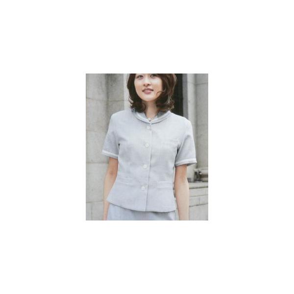 半袖 ４ボタン ジャケット （ 事務服 ） New Sweet Tweed グレーカラー