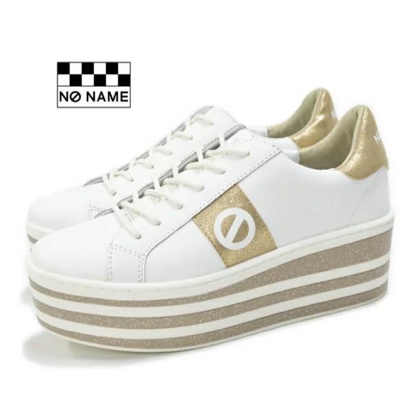 No Name ノーネーム 厚底 スニーカー レザー ホワイト ゴールド Boost 01153 White Gold ブースト プラットフォーム 美脚 レディース 靴 Boost01153 Shoebreak 通販 Yahoo ショッピング