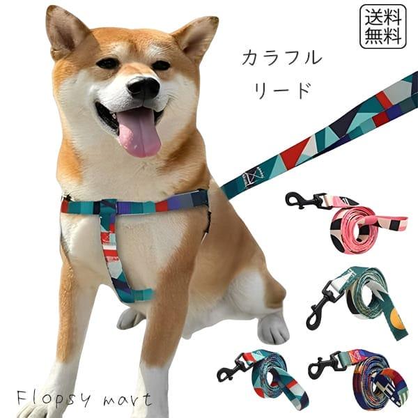 Y ペットグッズ カラフルリード付きハーネス 小型犬 中型犬 猫用 散歩用 胴輪 カラフル おしゃれ 可愛い 調整可能 負担軽減 快適 お出かけセット