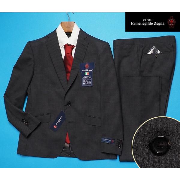 ゼニア生地 COOL EFFECT セットアップスーツ ネイビーストライプ XL ZEGNA（ゼニア） 新品17.3万円 大手百貨店扱い 春夏『Ermenegildo