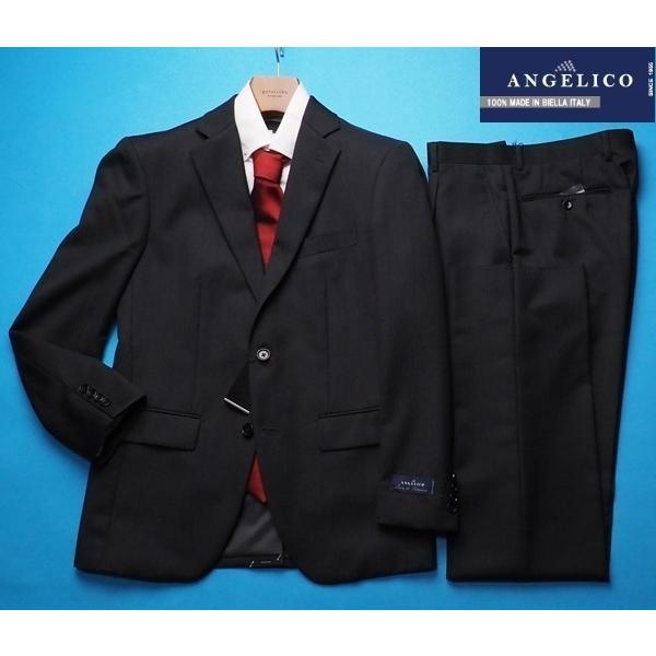 新品8万円 大手百貨店扱い 秋冬『ANGELICO アンジェリコ イタリア製生地』ウール100% ストライプ スーツA4濃灰(16) 17W-AG-1