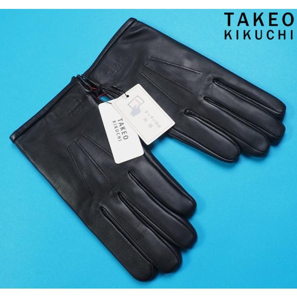 TAKEO KIKUCHI（タケオキクチ） 新品 本革 ラムレザー タッチパネル