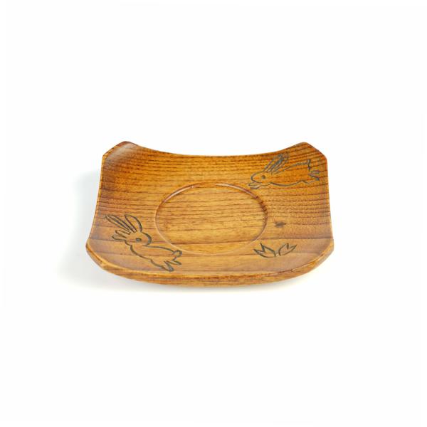 【アウトレット】〈2個組〉漆器 茶托 11.5cm×9.5cm 銘々皿 小皿 漆塗り 天然木 37-2