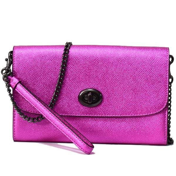 COACH（コーチ） バッグ クロスグレインレザー メタリック チェーン 