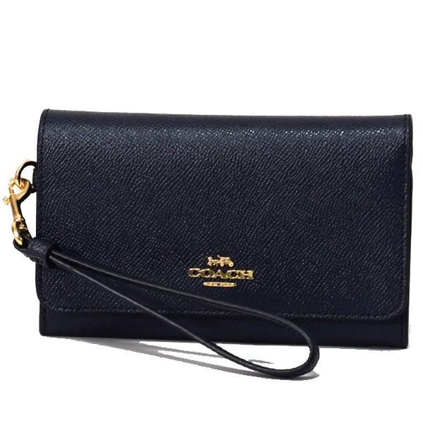 コーチ 財布 COACH クロスグレインレザー フラップ リストレット