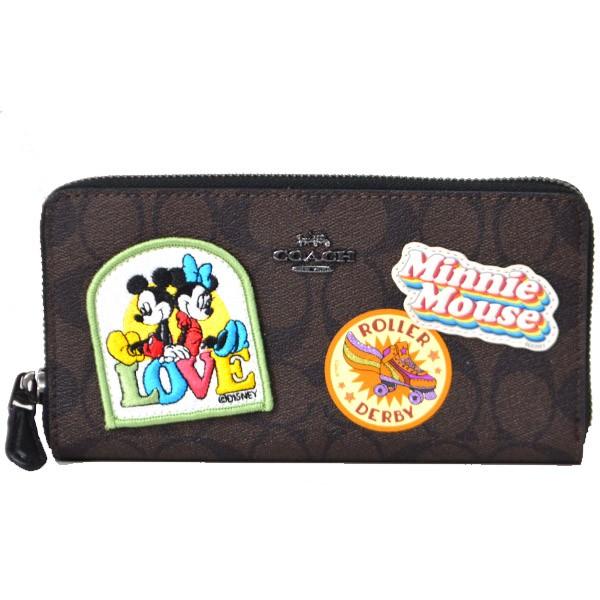コーチ 長財布 Coach ディズニー シグネチャー パッチワーク アコーディオンジップ ラウンド 長財布 ブラウン ブラック ブランド専門店 アウトレット365 通販 Yahoo ショッピング