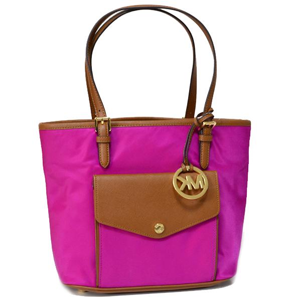 マイケルコース バッグ MICHAEL KORS  ナイロン レザー ハンドバッグ ショルダー バッグ フューシャ 35H5GJ2T2C MICHAEL KORS（マイケルコース） バッグ ナイロン レザー ハンドバッグ