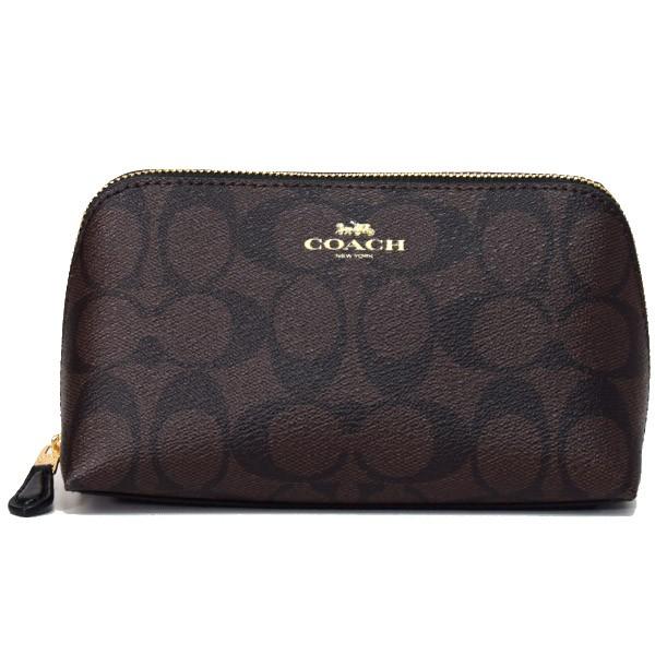 COACH（コーチ） コスメポーチ コーティングキャンパス レザー 