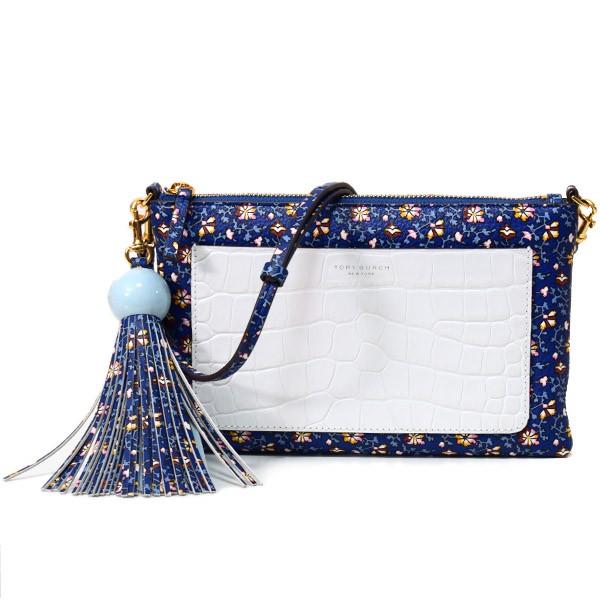 トリーバーチ バッグ Tory Burch レザー カラーブロック タッセル 花柄 クロコ 型押し 2way クラッチ 斜めがけ ショルダーバッグ ブルーマルチ ブランド専門店 アウトレット365 通販 Yahoo ショッピング