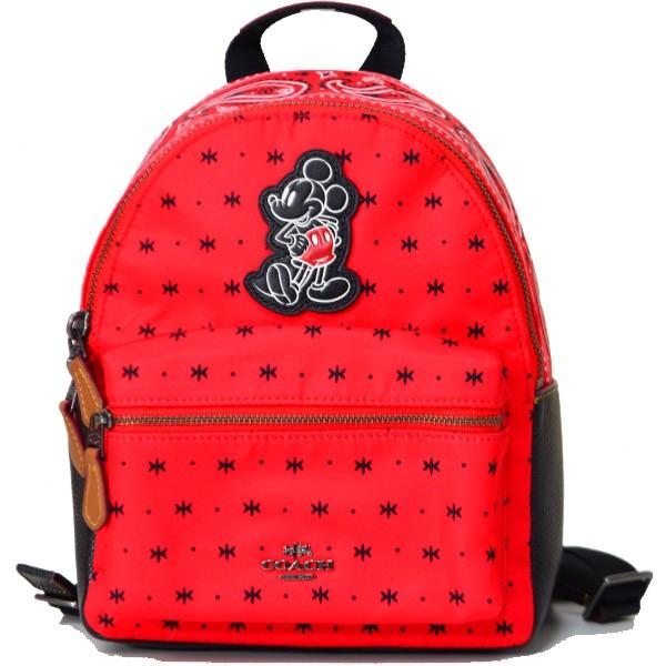 コーチ バッグ COACH ディズニー ミッキー コラボ ナイロン レザー
