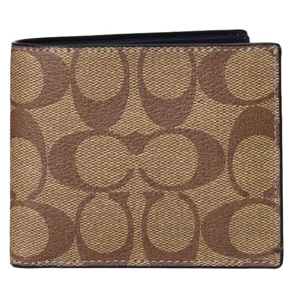 コーチ 財布 COACH メンズ コーティングキャンバス レザー 