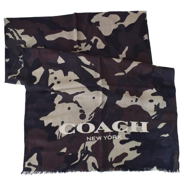 COACH（コーチ） ストール メンズ ウール カモフラージュ 迷彩柄