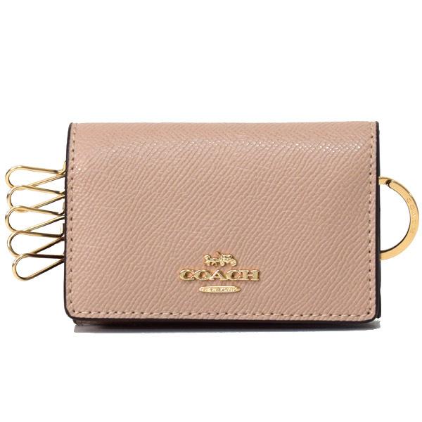 COACH（コーチ） キーケース クロスグレインレザー ロゴ 5連 リング