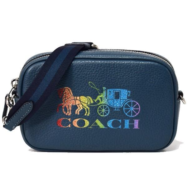 COACH コーチ バッグ ペブルレザー レインボー ホース アンド