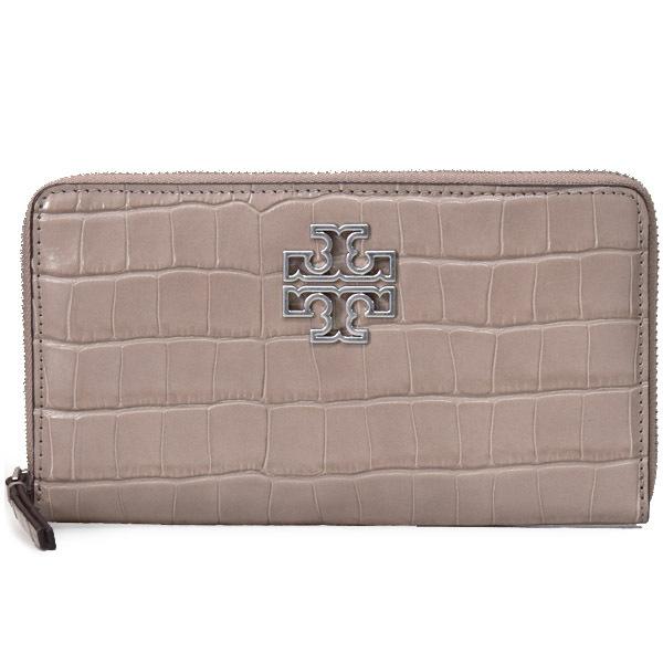 Tory Burch エンボス長財布 グレー TORY BURCH（トリーバーチ） 財布 クロコダイルエンボスドレザー