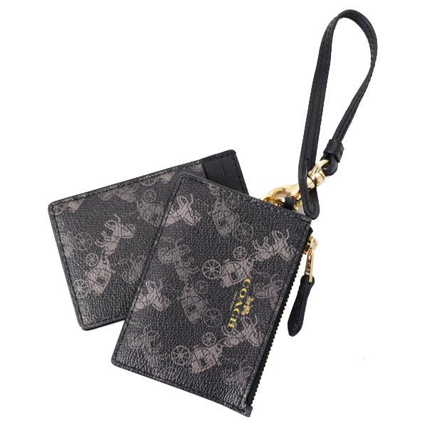 コーチ 小銭入れ COACH コーティングキャンバス スムースレザー ホース