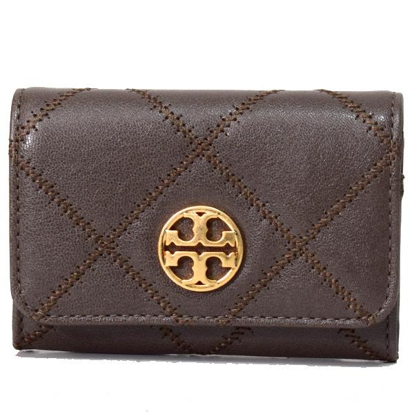 トリーバーチ カードケース TORY BURCH レザー ウィラ キルティング ロゴ 定期入れ 名刺入れ ステッチ 二つ折り カードケース ミニ ウォレット ニュークリーム 87866 TORY BURCH（トリーバーチ） カードケース レザー ウィラ キルティング