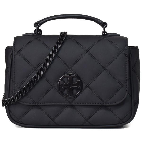 トリーバーチ バッグ TORY BURCH レザー ウィラ マット キルティング ミニ トップ ハンドル 2way チェーン ショルダー 斜めがけ  ハンドバッグ ブラック 87872