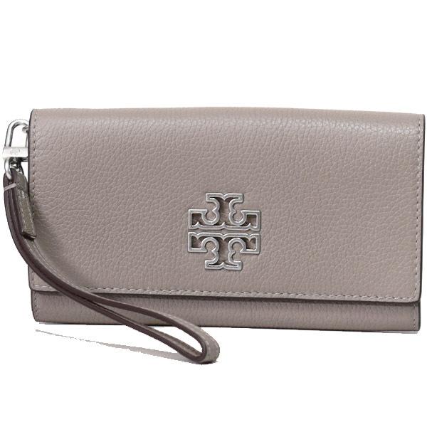 TORY BURCH（トリーバーチ） 長財布 ぺブルレザー ブリテン ロゴ