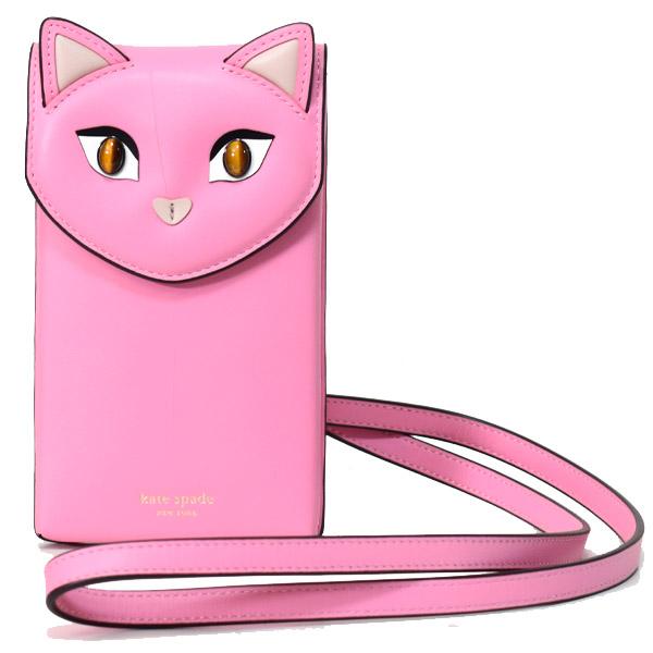 ケイトスペード バッグ katespade スムースイタリアンレザー CATS コラボ iPhone ケース ポーチ 斜めがけ ショルダーバッグ ピンクオパール【訳あり】8ARU6827