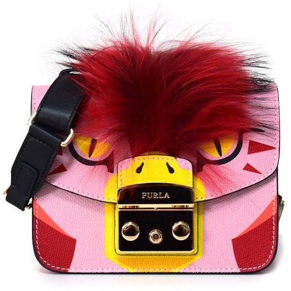 FURLA（フルラ） バッグ レザー メトロポリス 鳥 モチーフ ファー 2way