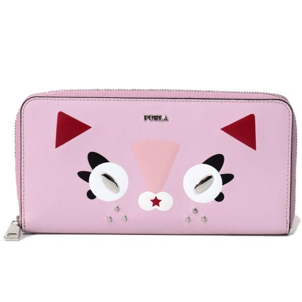 新品 フルラ FURLA 長財布 ジンジャー XL ジップアラウンド トーニオニキス FURLA（フルラ） 財布 レザー ジンジャー 猫 ネコ モチーフ スタッズ