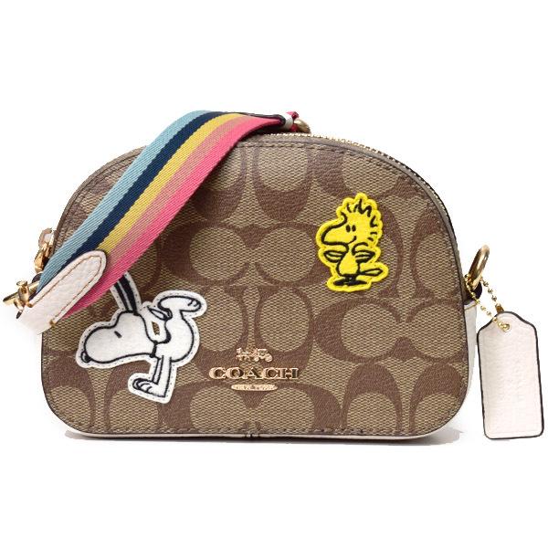 コーチ COACH とコラボ、今や定番のスヌーピー 2wayバッグ シグネチャー COACH（コーチ） バッグ コーティングキャンバス スムースレザー